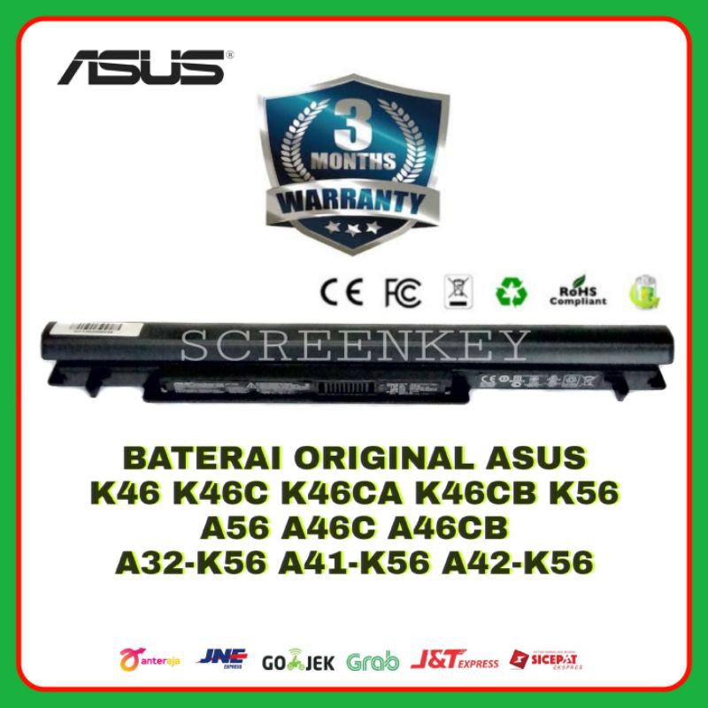 Baterai Batre Laptop Original ASUS K46 K46C K46CB K46CA K56 A56 A46C A46CB A46CM A32-K56 A41-K56