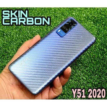 GARSKIN Sticker Carbon Vivo Y51 2020 6.58 Inchi Skin Carbon Transparan Fiber Protection Back Sticker