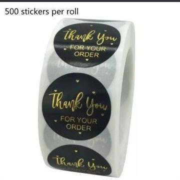 3.8cm/1.5 inch, 1 roll (500pcs) Stiker Label Thank you for your order untuk cookies , packaging