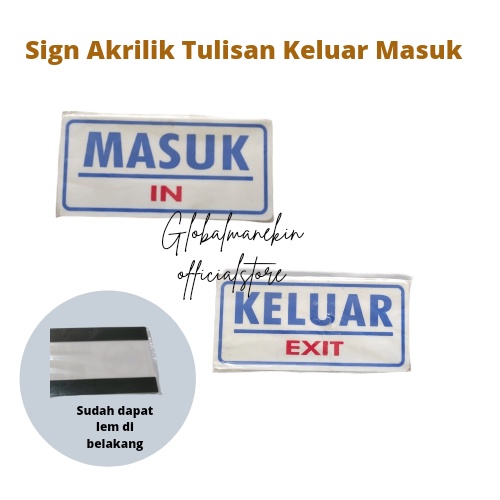 

Sticker Acrylic Papan Tulisan Keluar Masuk