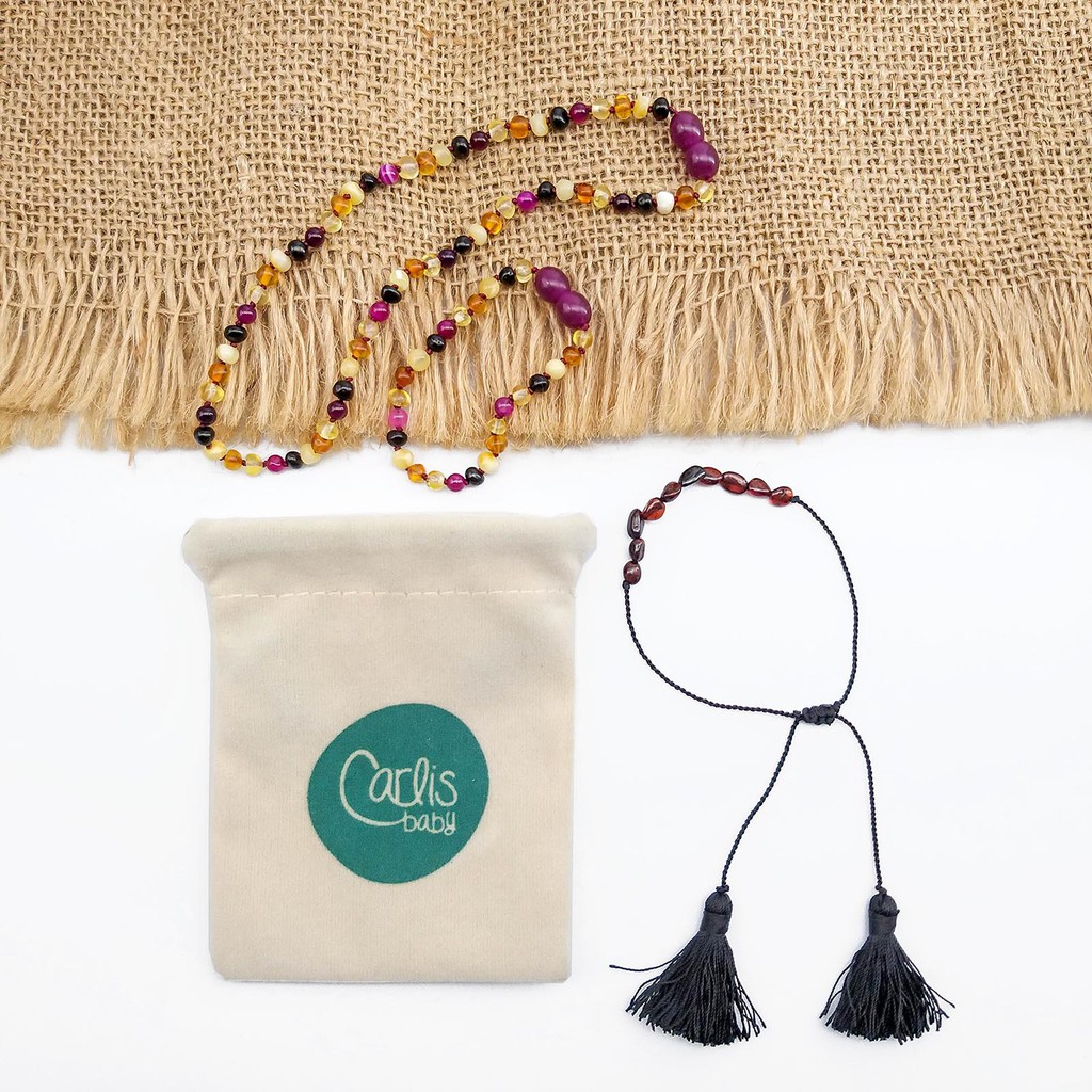 AGL40 Kalung dan Gelang Amber Tumbuh Gigi Bayi By Carlis Baby