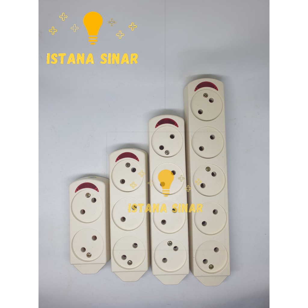 Stop Kontak Lampu Meiko 2 3 4 5 Lubang Terminal Kuningan / Colokan listrik