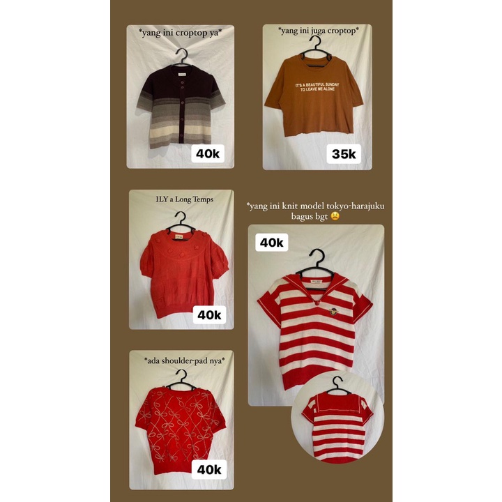 PRELOVED Harajuku Premium Knit-top dan Croptop