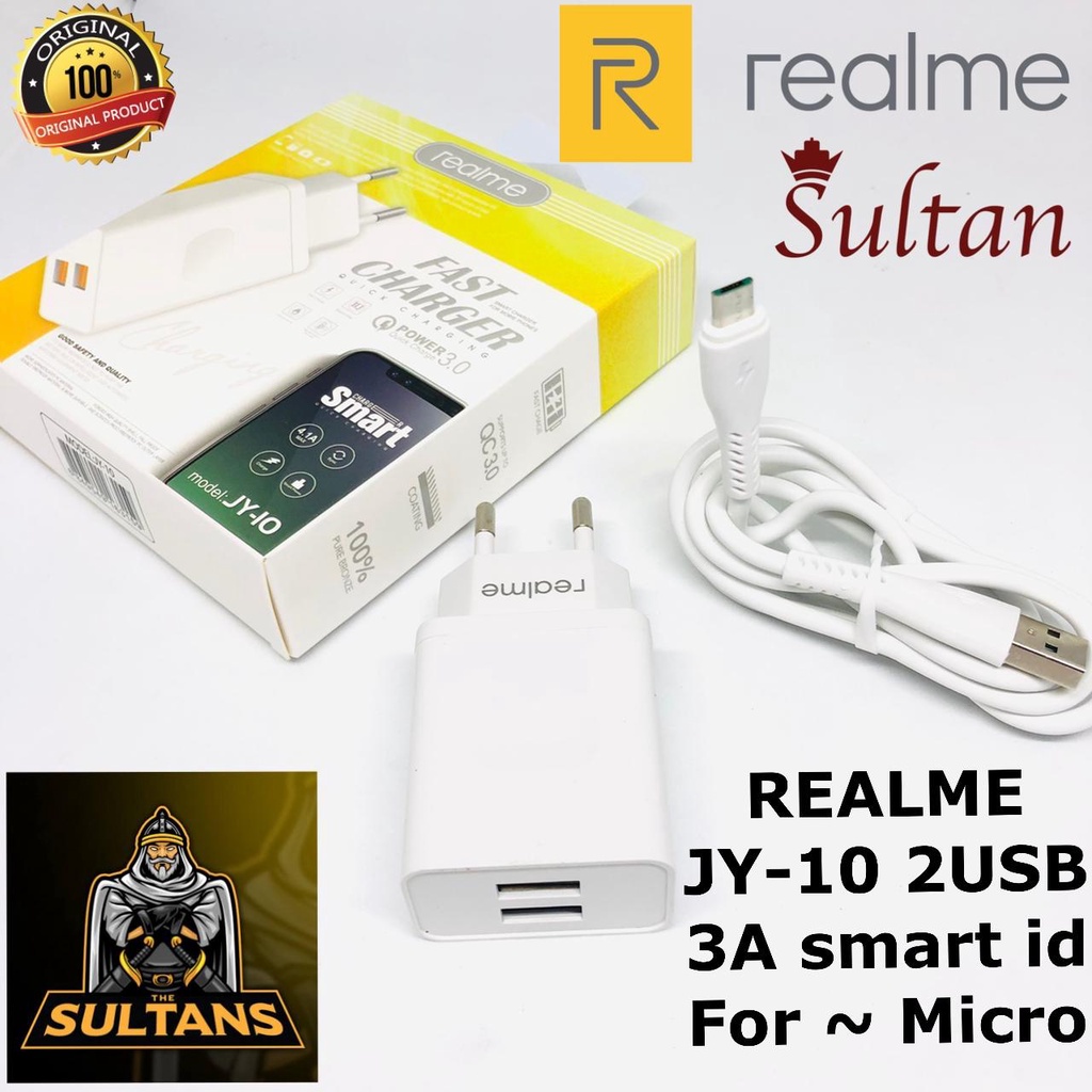 CHARGER SAMSUNG JY10 2USB 3A SMART ID FOR  MICRO ORIGINAL FAST CHARGING OPPO VIVO REALME XIAOMI