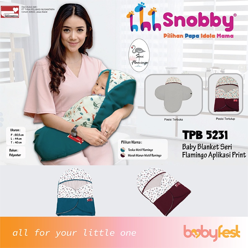 Snobby Baby Blanket Flamingo Series Aplikasi Print TPB5231