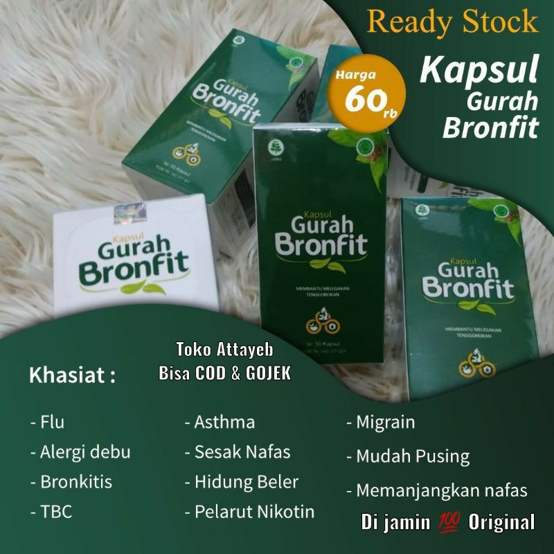 Gurah BRONFIT 50 kapsul Obat Asma Sesak Nafas, Batuk Flu, Virus Herpes TBC Paru Paru-1