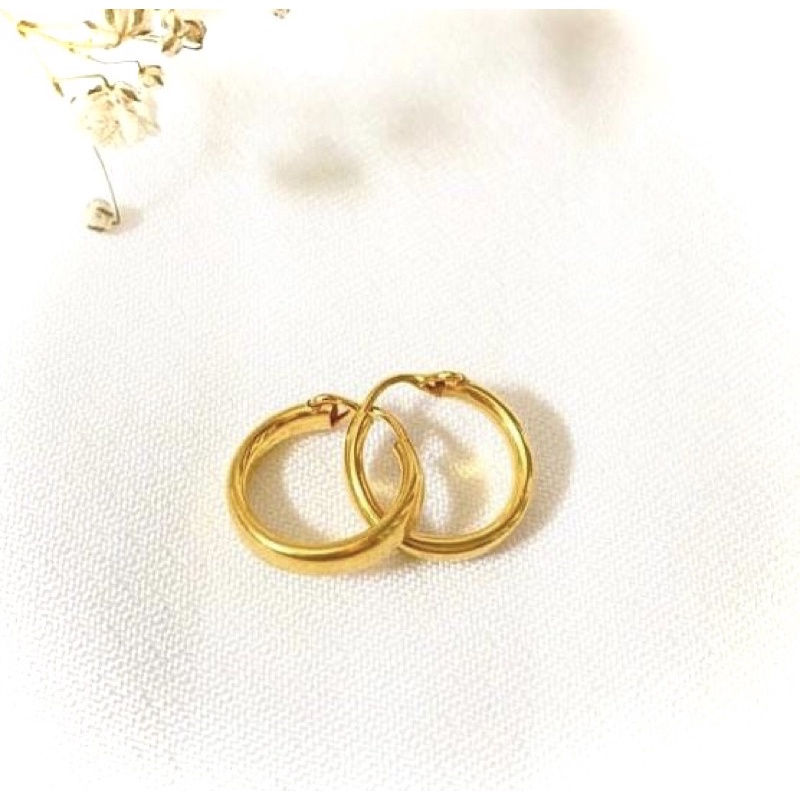 Anting Emas Muda Dewasa & Anak Ring Polos 0,5 Gram