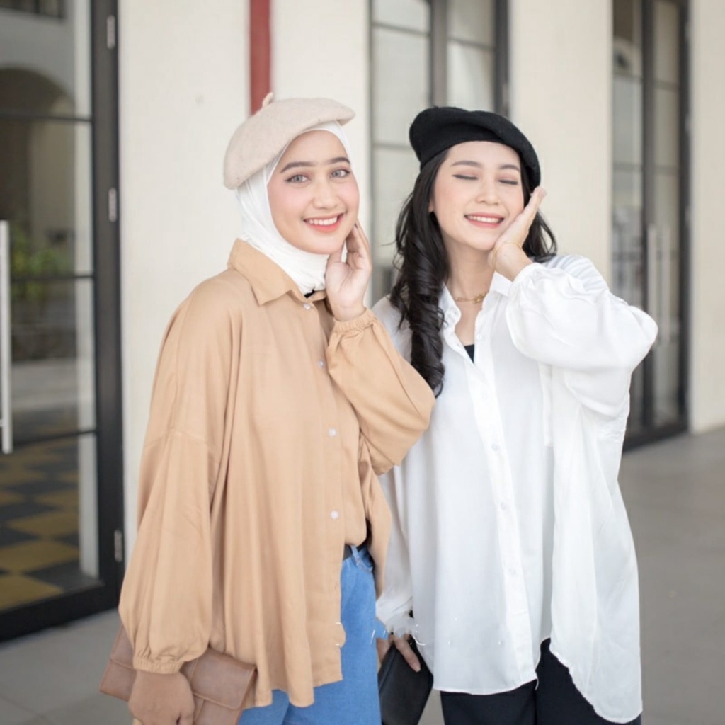 BEFAST - ZFS OOTD Wanita Kemeja JUMY / 815 OVERSIZE RAYON DIAMOND KEMEJA WANITA JUMBO / kemeja Kantor / Kemeja Casual / Kemeja Lengan Panjang / Kemeja Polos Oversize / Kemeja Banyak Warna / Kemeja Formal