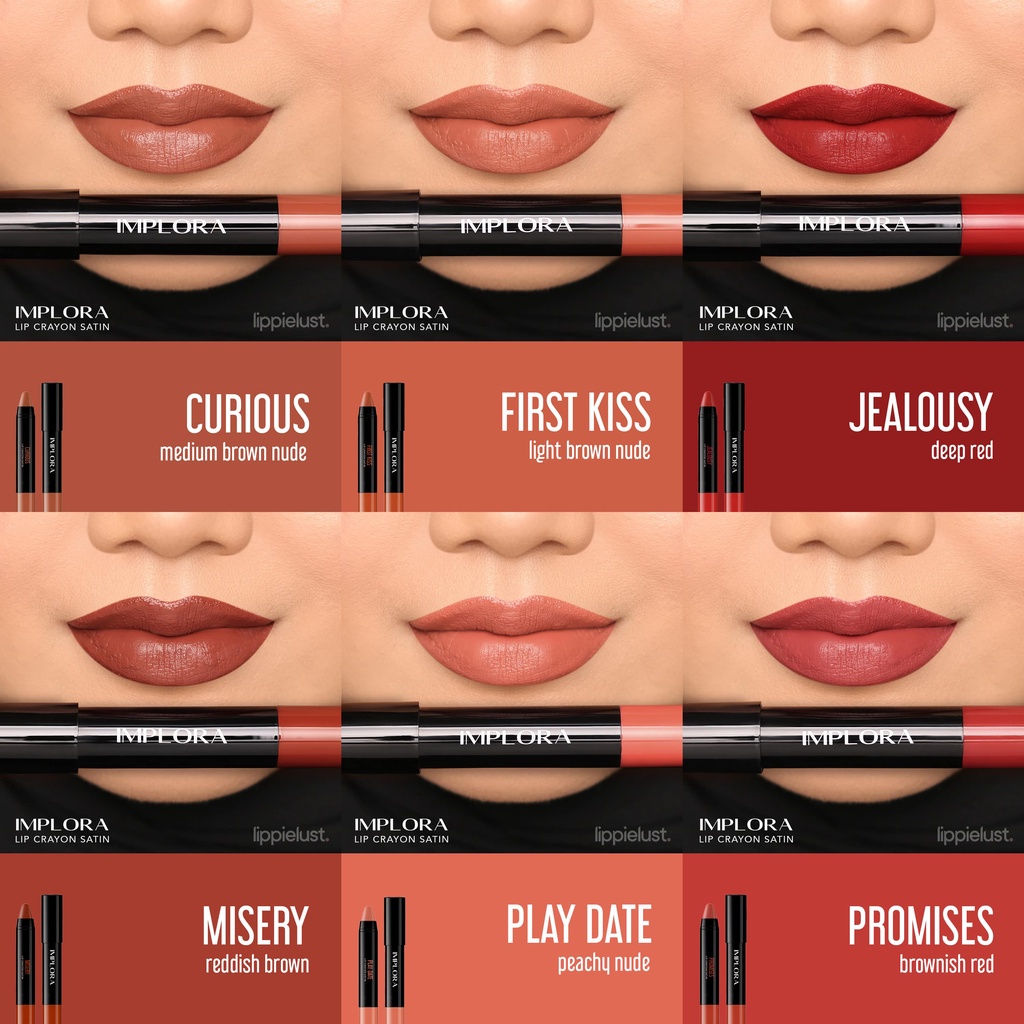 ❤ IMPLORA Lip Crayon Satin | Lipstick | Lip Cream | Lipcream | Lipcrayon BPOM  ❤