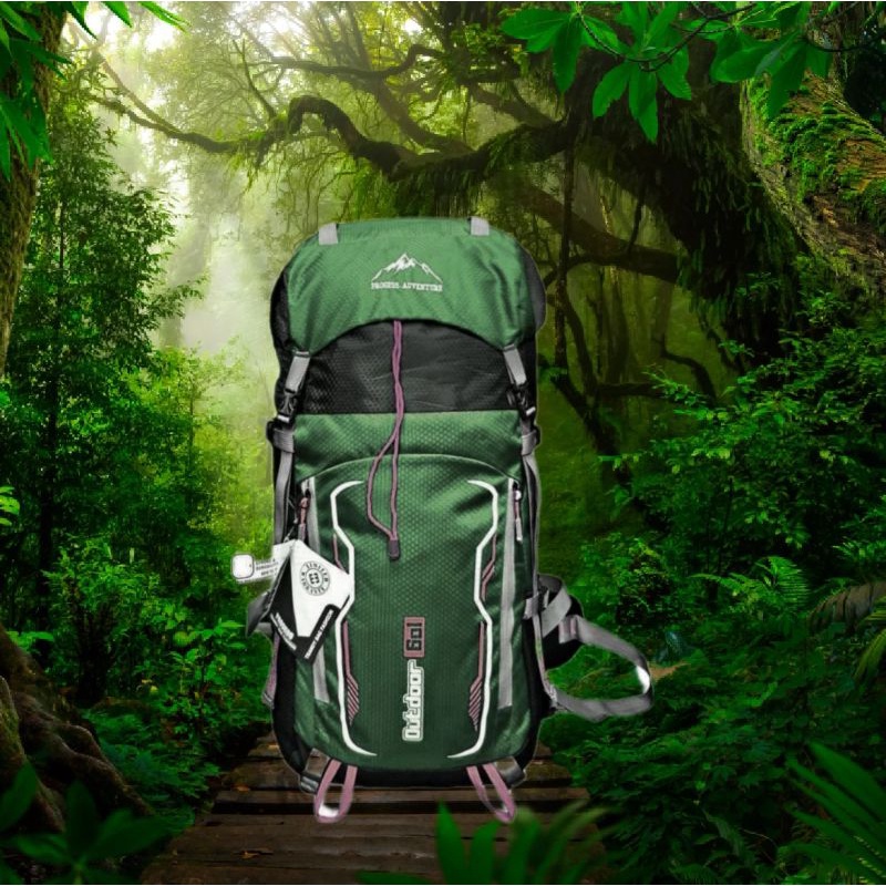 TAS CARRIER//GUNUNG//KERIL 60LTR MURAH MERIAH BONUS RAINCOVER