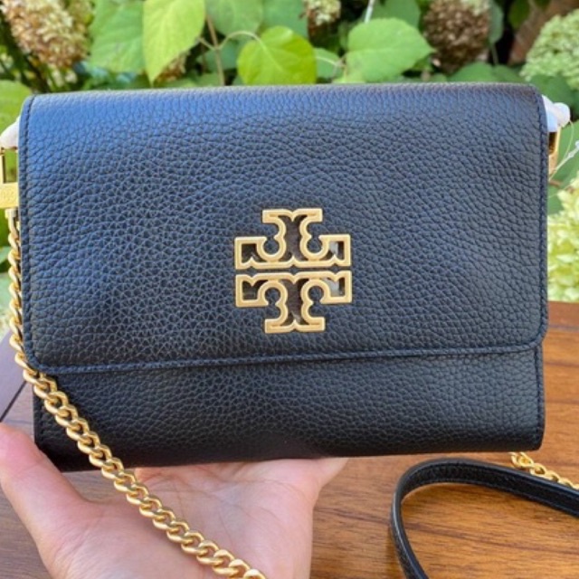 tory burch tb britten chain wallet black