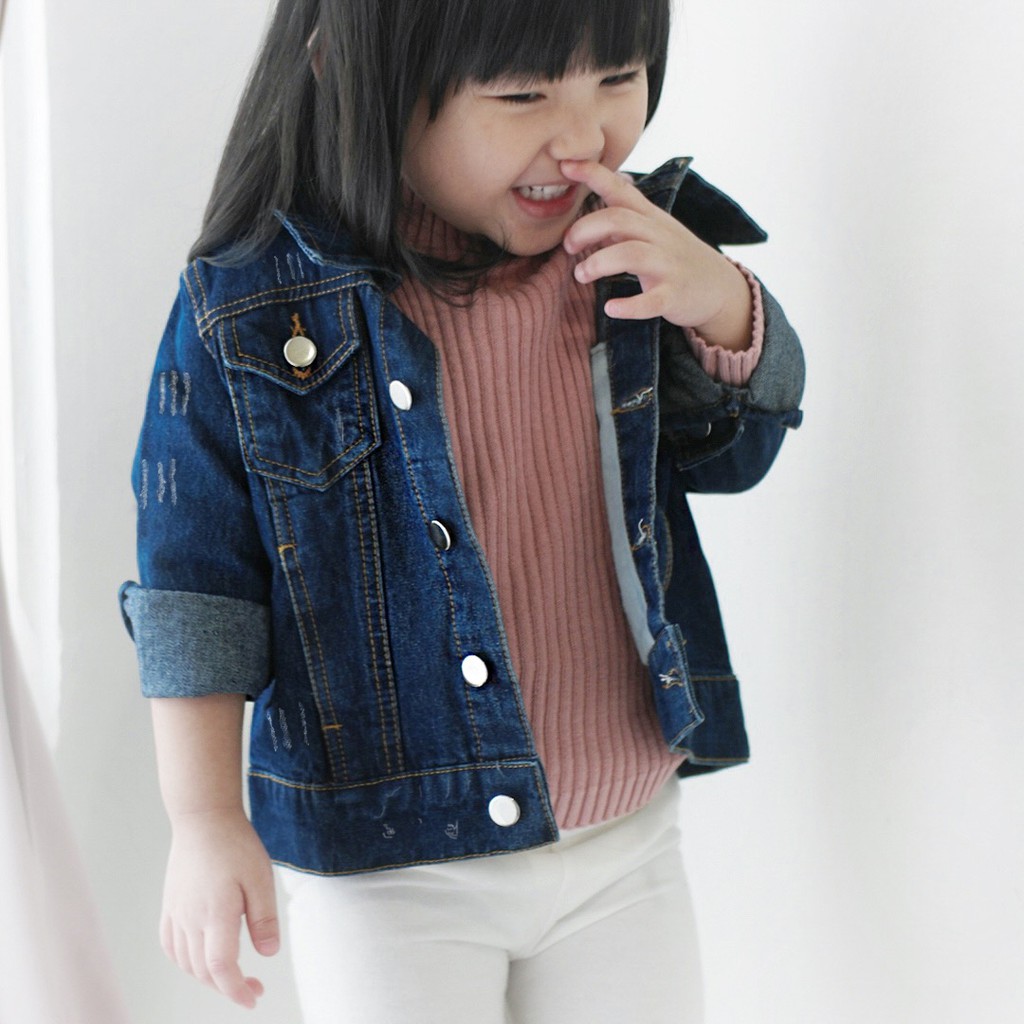 RIPPED DENIM JACKET | Jacket Denim Anak Unisex | Jacket Jeans Anak | Outer Anak | Jaket Jeans Anak Oversized