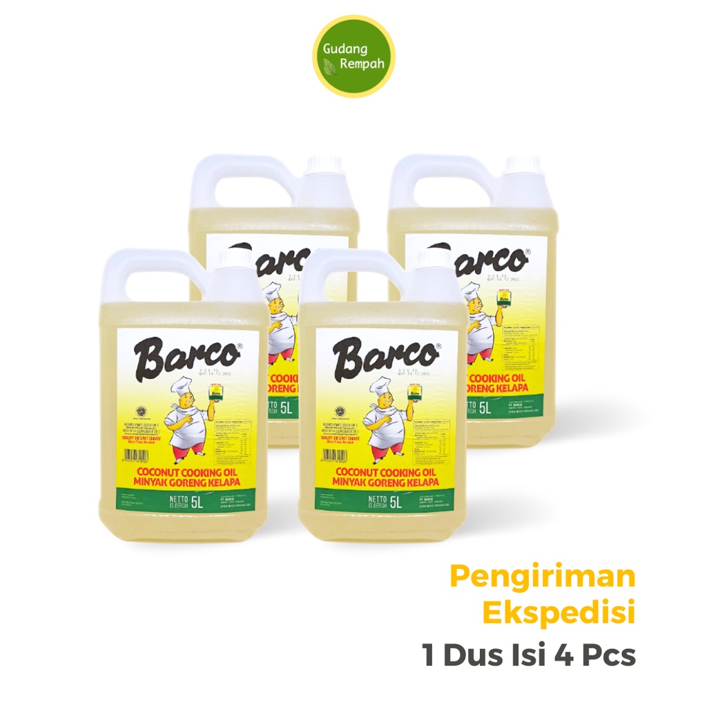 

[PROMO 2.2] NEW Barco 4x5 Liter (Dus) Minyak Goreng Kelapa Expire 2027