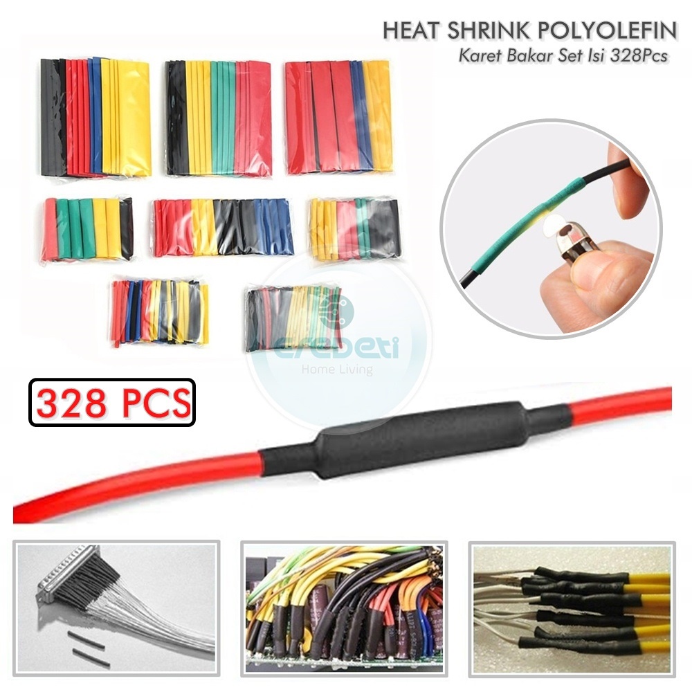 Selongsong Isolasi Bakar Heat Shrink Set Kabel Charger Rusak Iphone Android