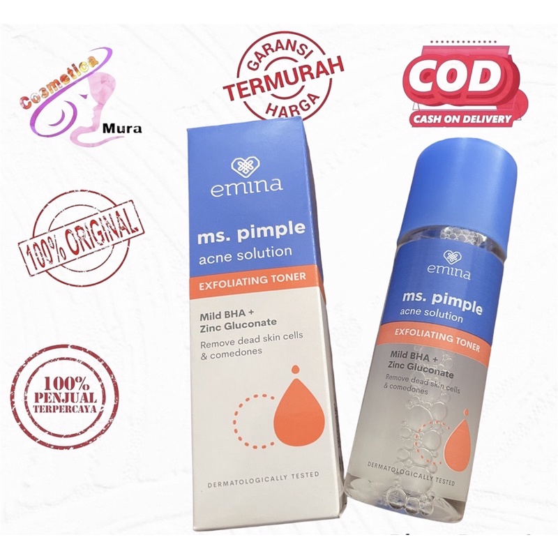 terbaru !! Emina ms pimple Exfoliating Toner 100ml - emina Ms pimple Acne solution exfoliasi toner 100 ml