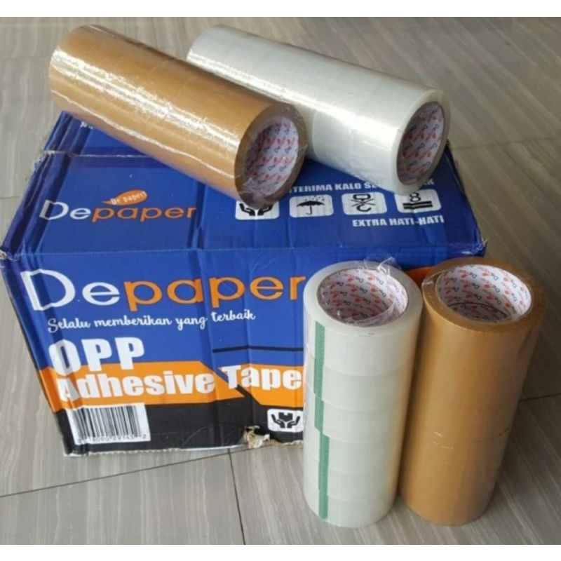 

plakban depaper bening/coklat 1slop=6roll