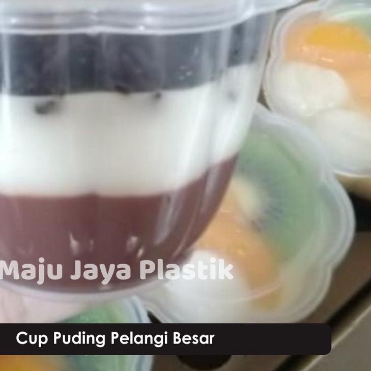 ❇ Cup Puding Pelangi Besar & Kecil isi 24 MURAH/ cup pelangi/ cup pudding/ cup puding bunga ✮