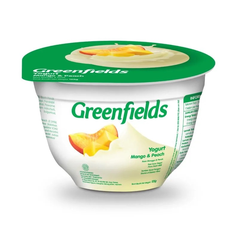 Jual Greenfields Yogurt |Yogurt Greenfield Mango Peach 125 g | Shopee ...