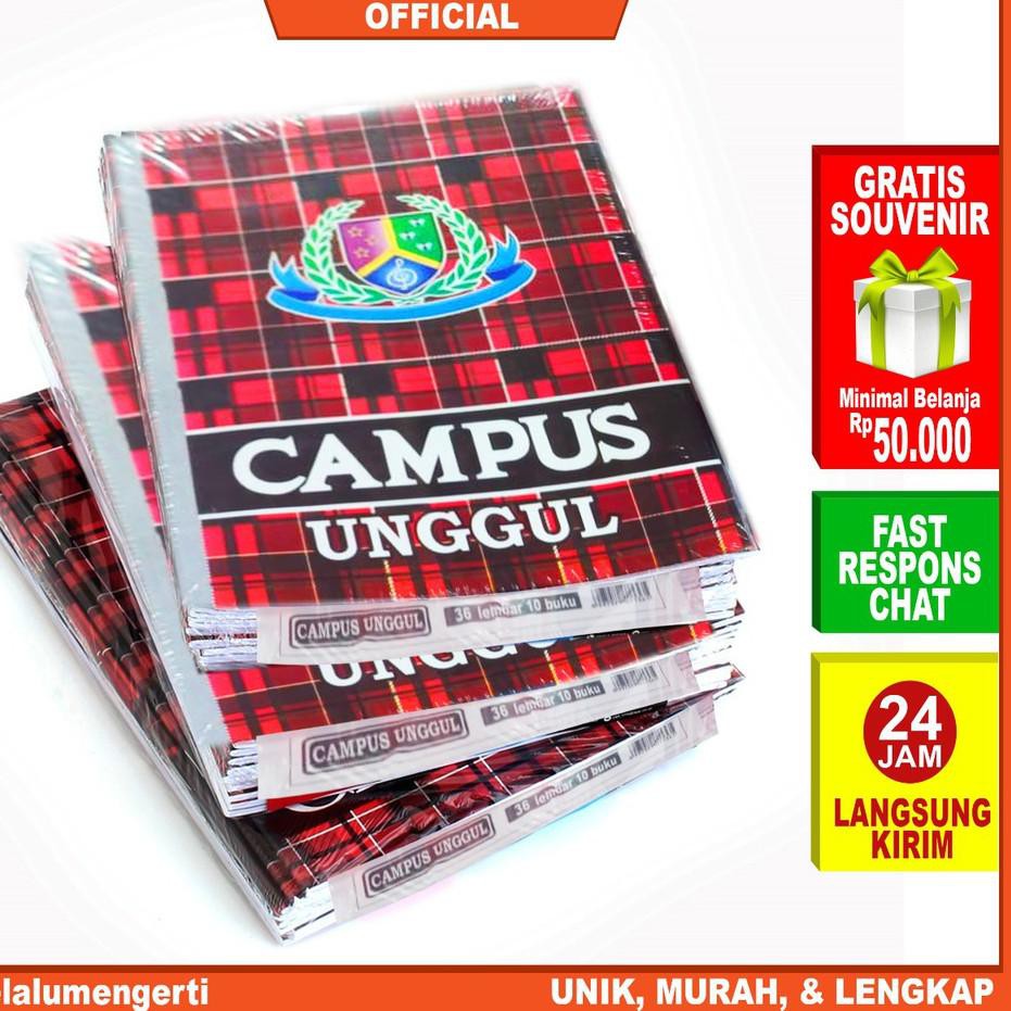 

IDOLMART Buku Tulis Campus Unggul isi 36 Lembar Buku Tulis sekolah Boxy/10 pcs .