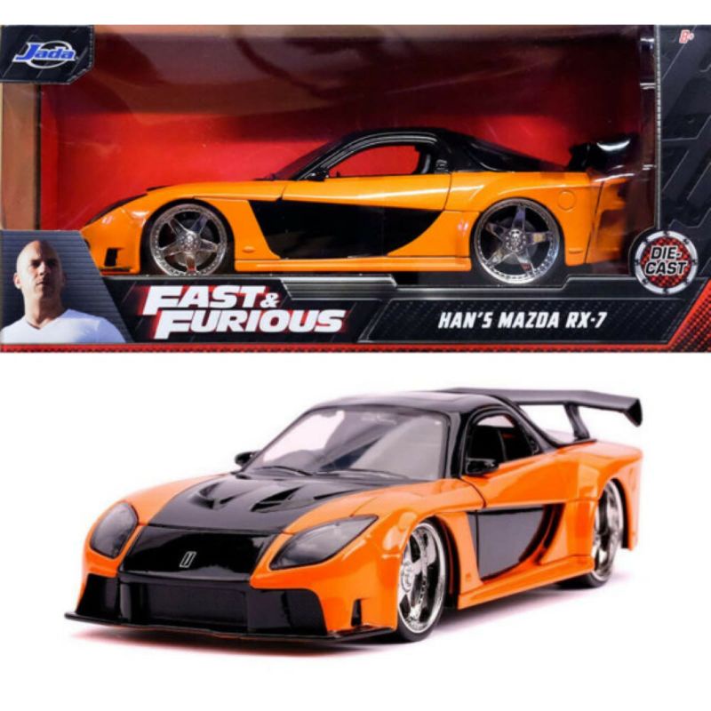 Diecast 1:24 Mazda RX-7 1997 Edisi Fast And Furious  Hans Car Merk Jada Toys
