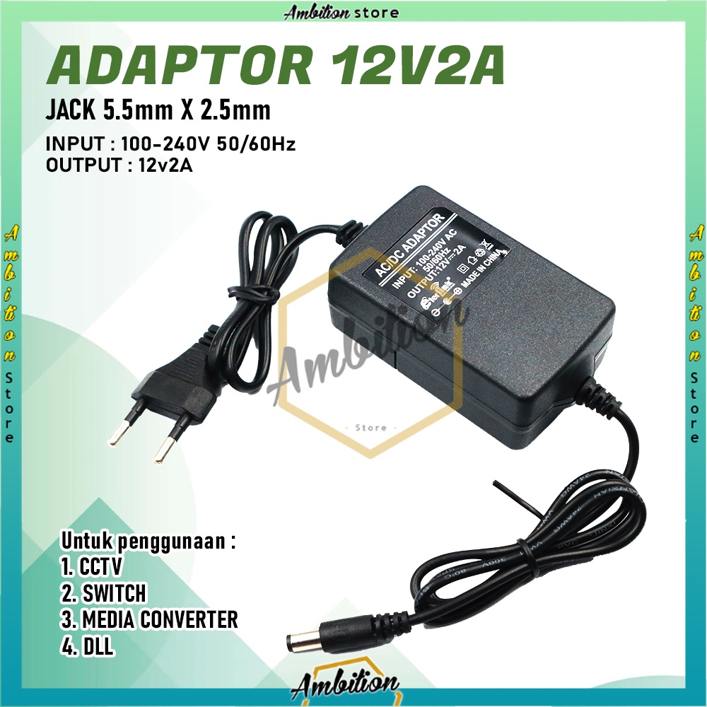 TERBARU!!! ADAPTER 12V 2A  - ORIGINAL POWER SUPPLY [Bisa bayar ditempat]