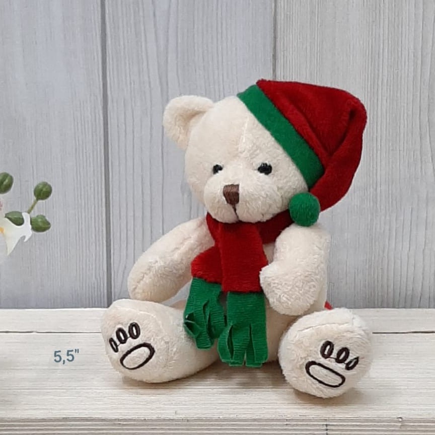 Boneka Natal  Bear Jointed 15cm/05&quot;/boneka Christmas/boneka beruang/Aksesoris Natal/Boneka Natal