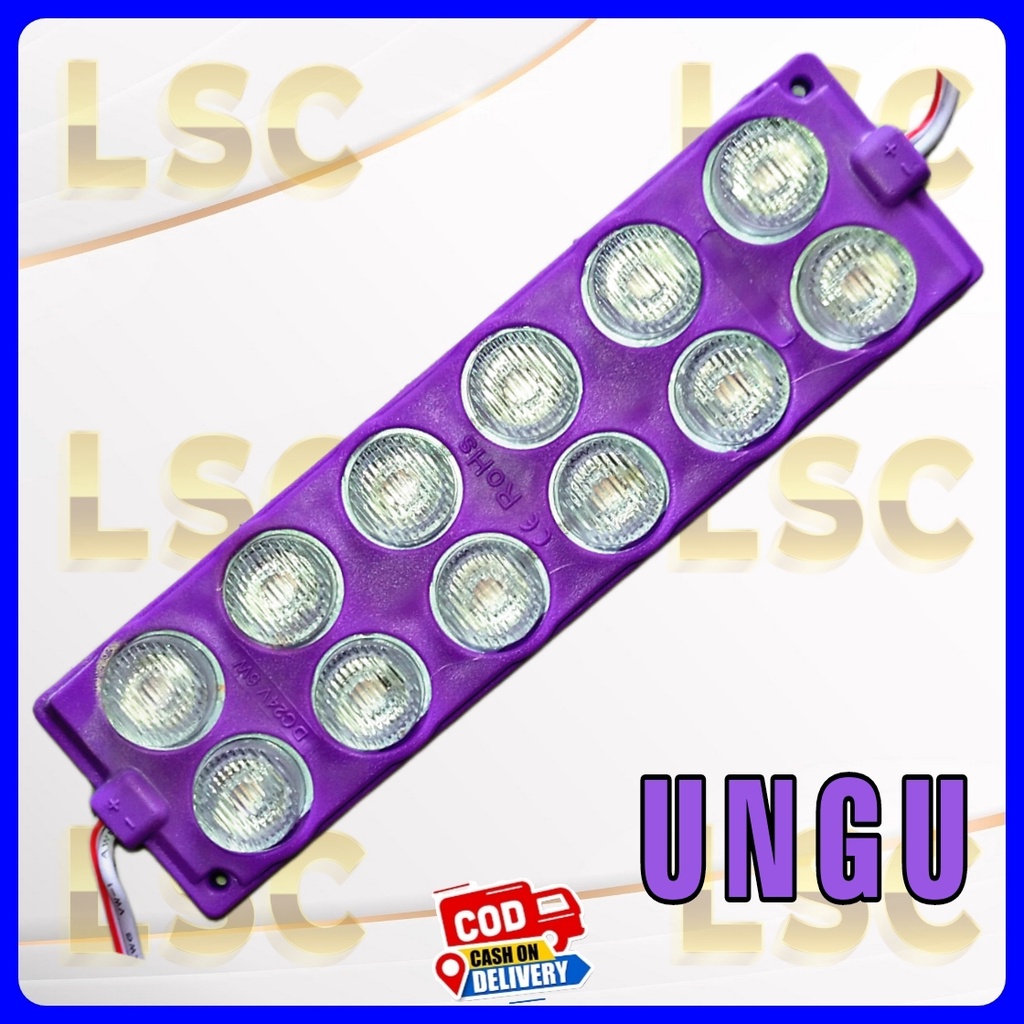 Lampu LED 12 mata 2x6 JUMBO 24 volt variasi lampu truk bus neon box