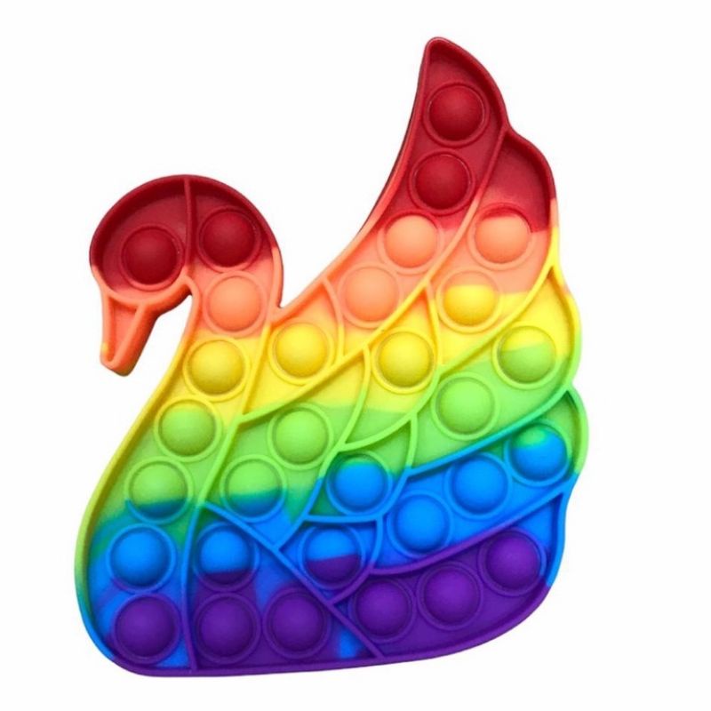 POP IT RAINBOW FIDGET TOYS Mainan Anak Edukasi Murah Pop Its Unicorn New Fidget Push Bubble Kids Kid-Flamingo