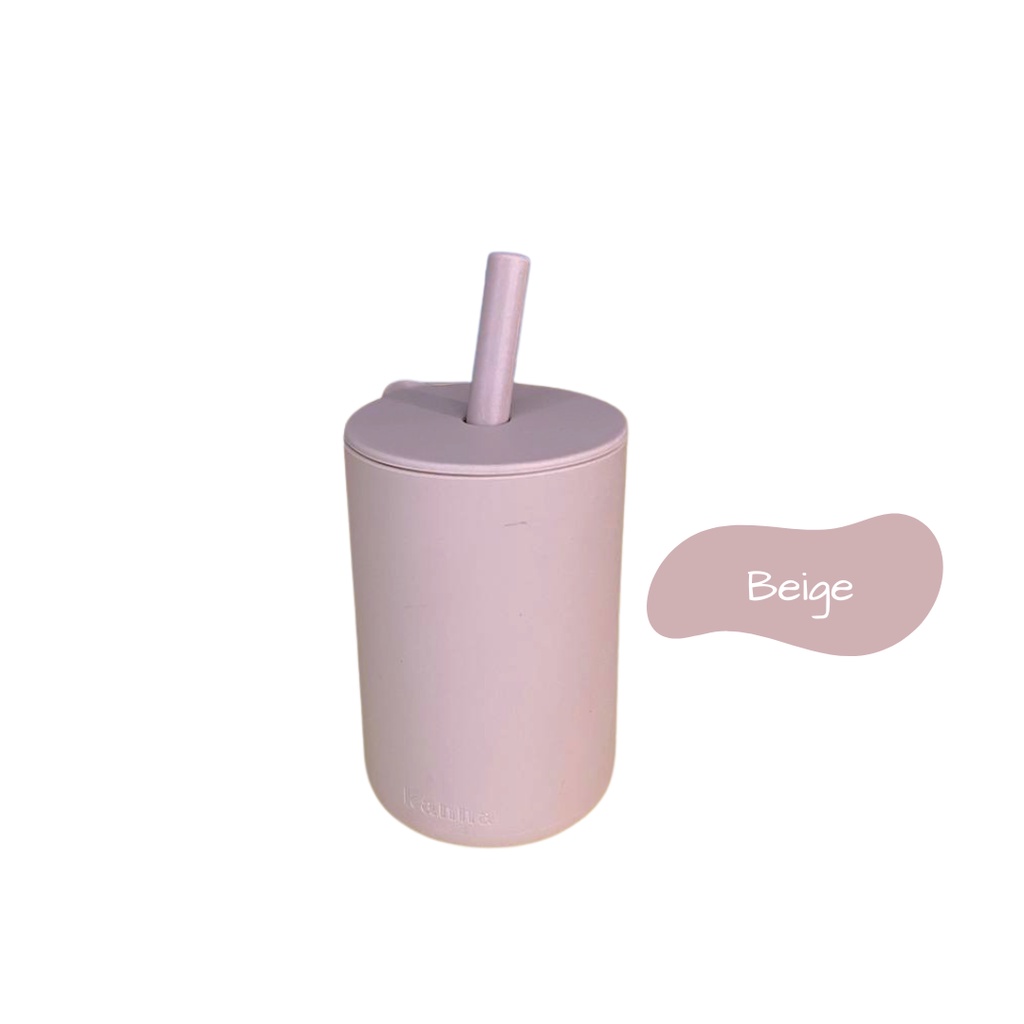 [ Giggel ] Premium Baby Silicone Cup with Straw / Gelas Silikon MPASI Bayi Anti Pecah /  Cup Training With Straw BPA FREE