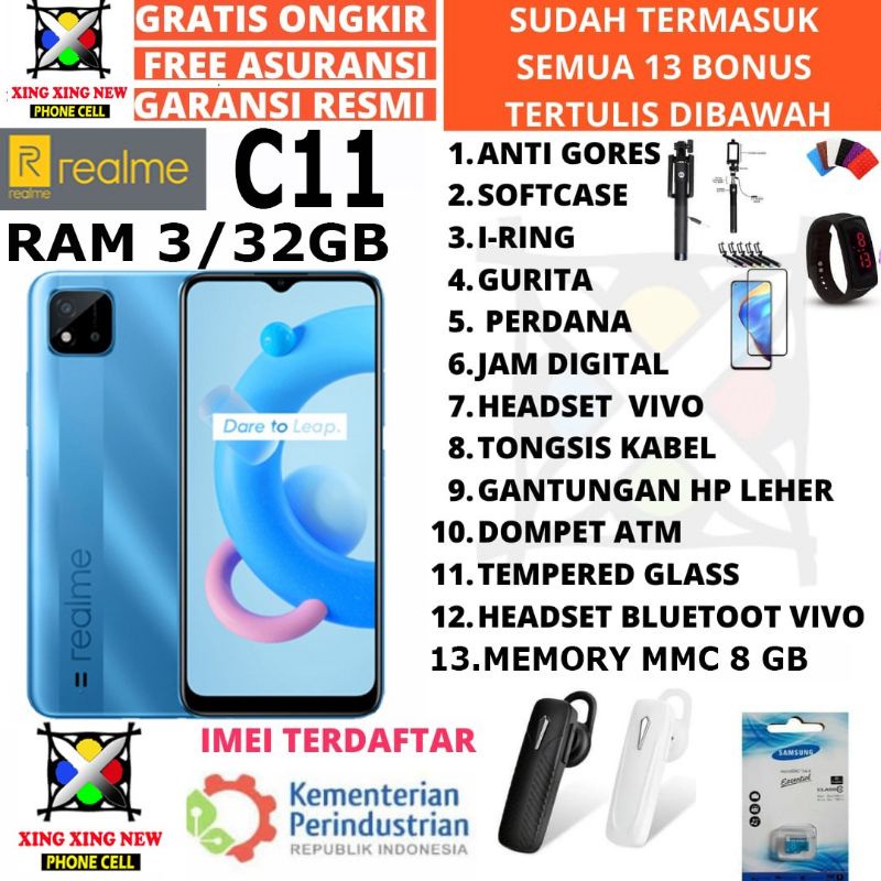 REALME C11 3/32 RAM 3GB RAM 3GB GARANSI RESMI 1 TAHUN