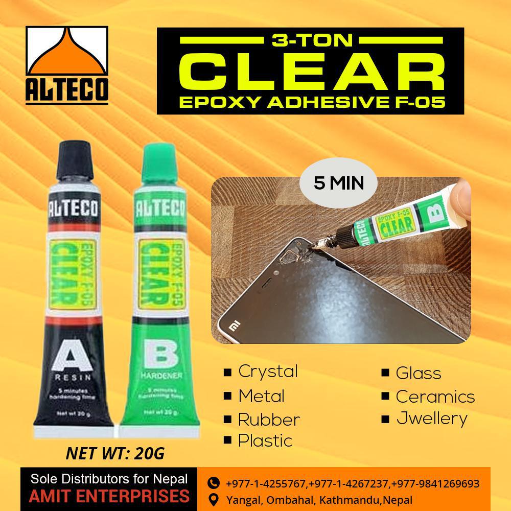 Lem Epoxy Bening Transparan Alteco Clear Epoxy Adhesive F-05 5 Menit Kering Merekat Kuat Tahan Air