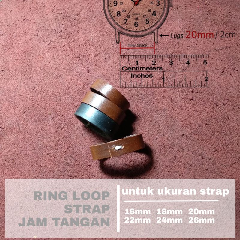 ring loop strap jam tangan kulit asli 14mm 16mm 18mm 20mm 22mm 24mm 26mm