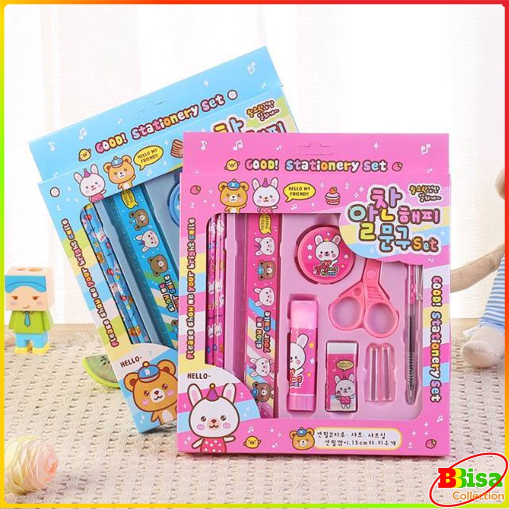 Paket Alat Tulis set 8in1 Stationery Set Study Set Anak Karakter Set Alat Tulis Anak TK