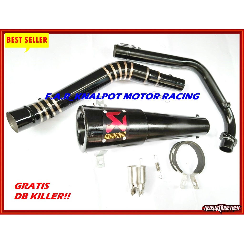 Baru Knalpot Racing Akrapovic Black Hitam Fullsystem Vixion Cb150 Cbr150
