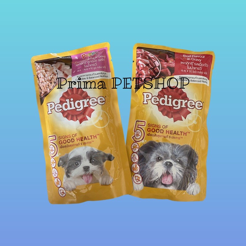 PEDIGREE POUCH PUPPY &amp; ADULT  130G / MAKANAN ANJING BASAH UNTUK ANAK DAN INDUK ANJING