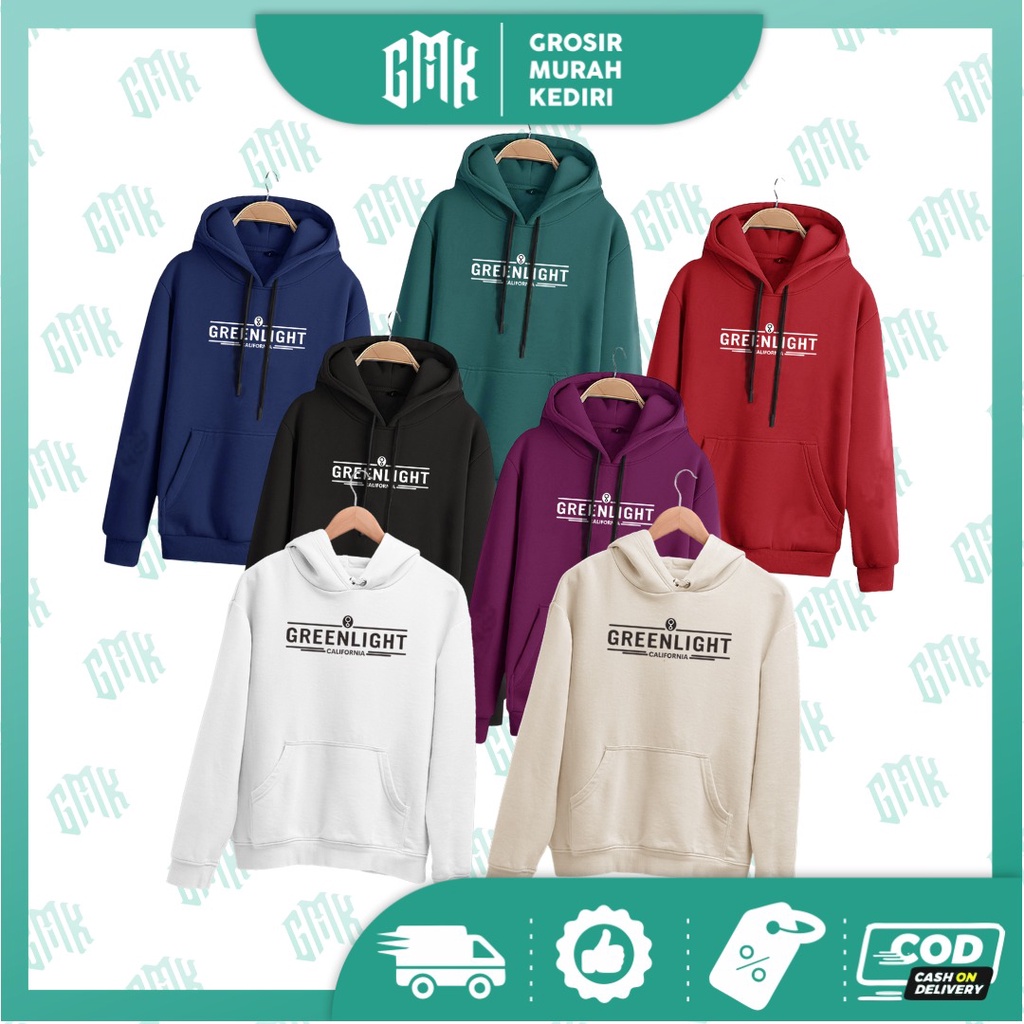 Switer Hoodie Greenlight Jumbo L - 5XL Pria Wanita / Hoodie Oversize Pria Wanita Distro