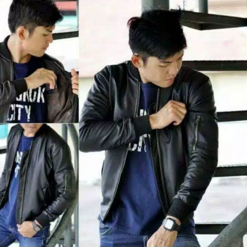 Jaket Bomber Jaket kulit asli Jaket Kulit Pria Jaket kulit Domba Garut