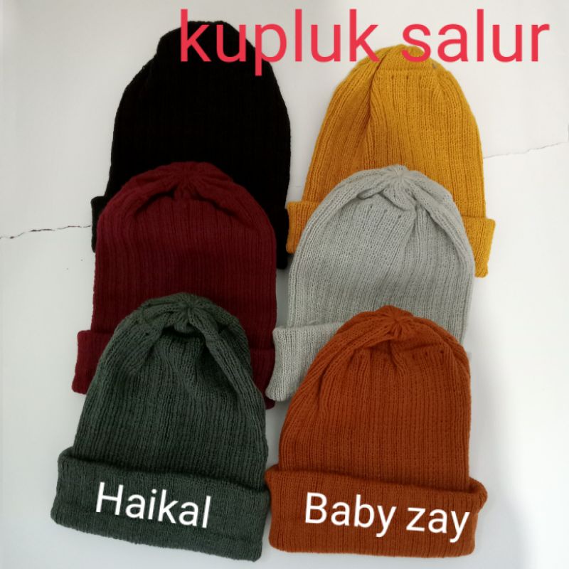 Kupluk Salur Rajut Free Bordir  Nama Anak, Topi Anak Laki-laki dan Perempuan Custom Nama,Kupluk Polos DC gratis Nama