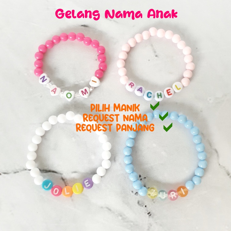 Gelang Nama Anak Custom