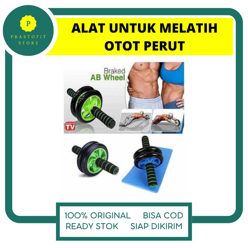 AB WHEEL ROLLER SPORT ALAT GYM FITNESS ALAT PUSH UP RODA AB OTOT PERUT