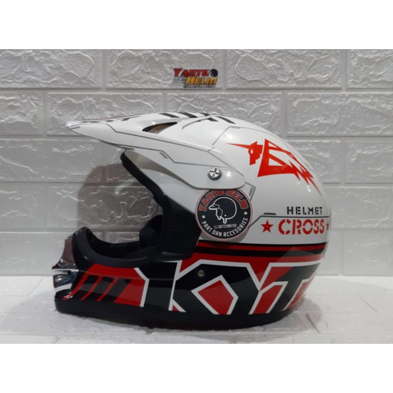 KYT CROSS PRO #8 WHITE RED