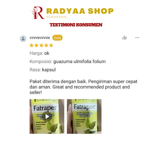 Sido Muncul Fatraper 30 Kapsul  Herbal penurun kolesterol dan lemak tubuh