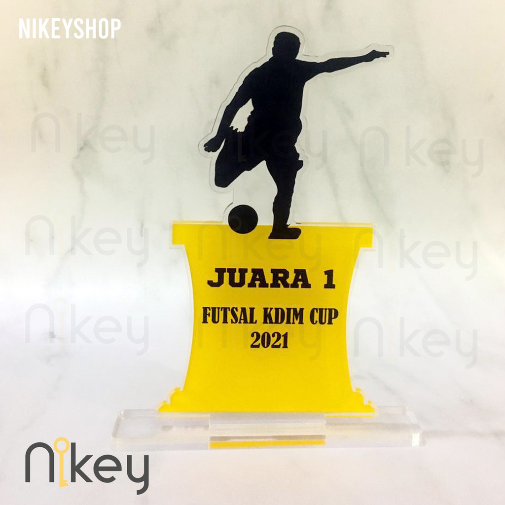 PIALA CUSTOM FUTSAL, PLAKAT OLAH RAGA, TROPHY FUTSAL, PLAKAT AKRILIK