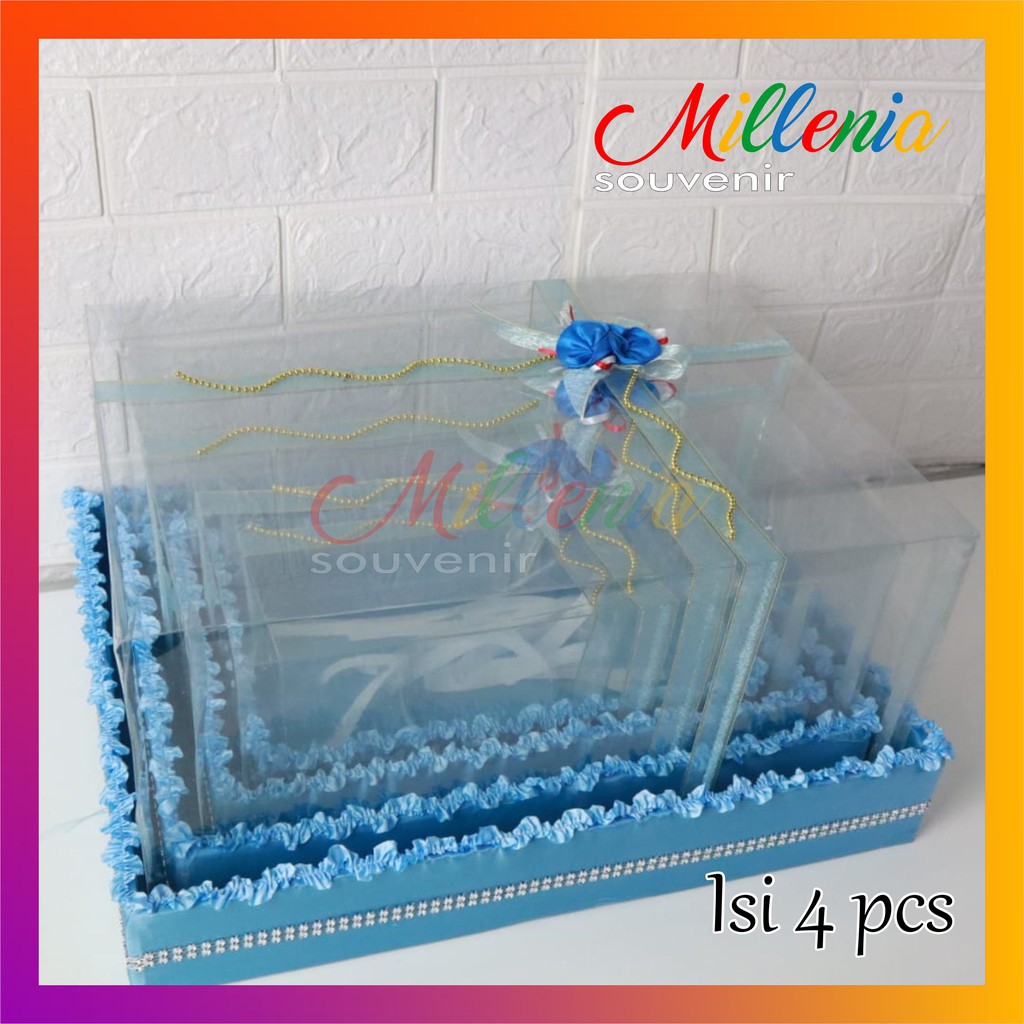 Kotak Boxs Seserahan Pernikahan Lamaran Kado Paket 4 Pics Full Mika Perlengkapan Mandi Make Up