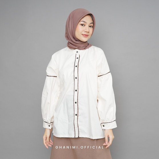 Ghanimi - Becca Shirt / Kemeja Katun Polos / Kemeja Kerja / Kemeja Santai / Kemeja Casual / Kemeja Shanghai / Kemeja Polos / Kemeja Timeless