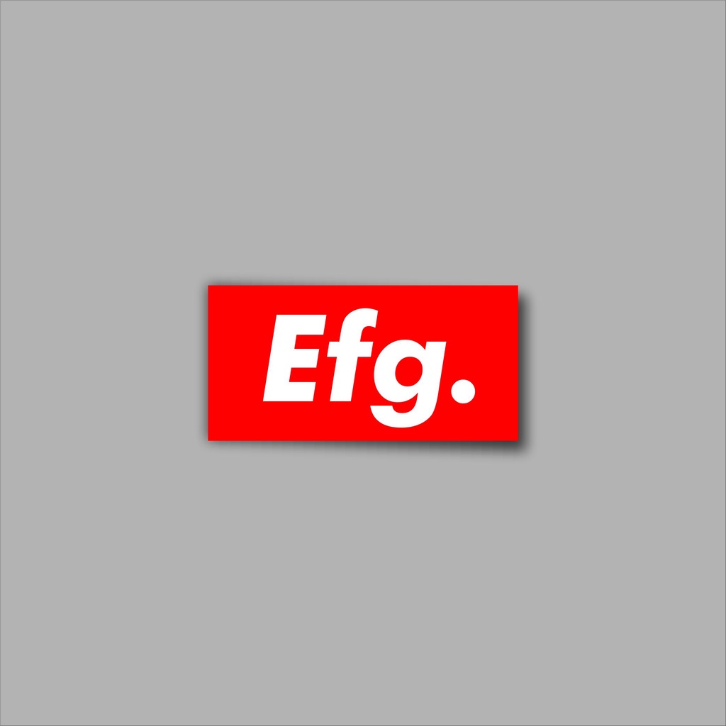 

Stiker brand stiker distro Efg. Bahan graftac anti air