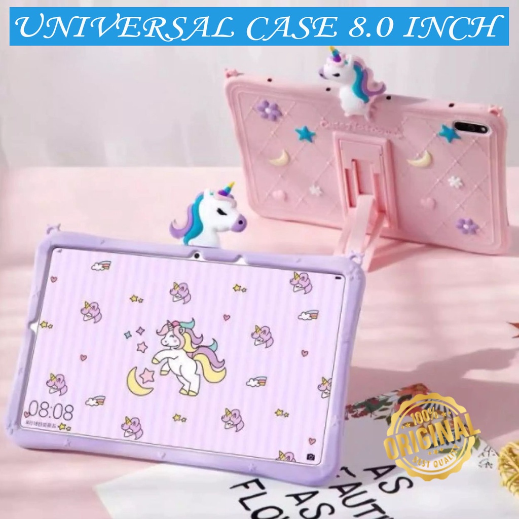 Olike EduTab E1 8 inch Softcase Casing Cover Case Kids Standing Shockproof Cute