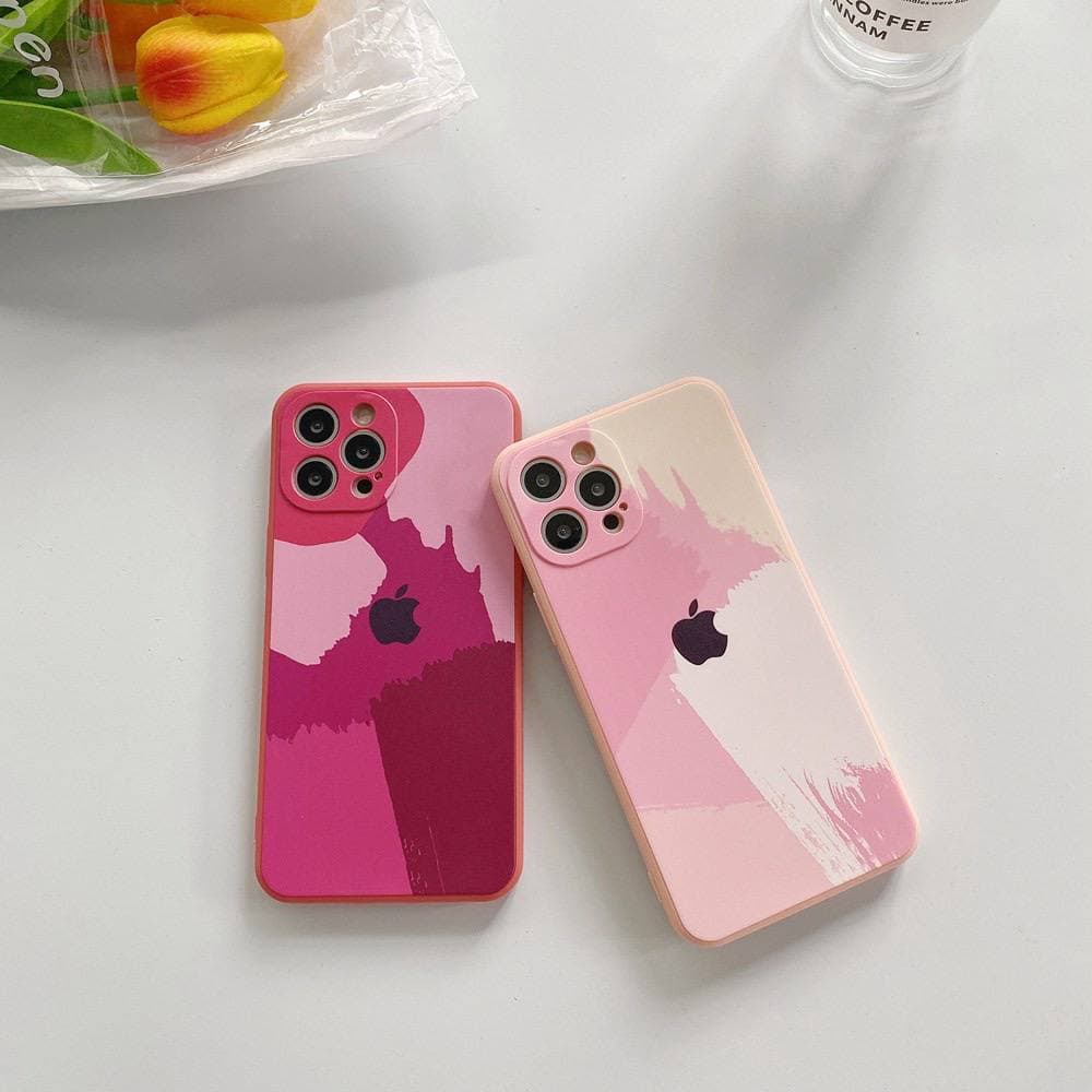 i.case_store ABSTRACK RED COLOR IPHONE CASE  IPHONE AESTHETIC TONE CASE CASING IPHONE 12 PRO MAX 11 PRO XS MAX XR 12 MINI 7+/8+ 7/8-3