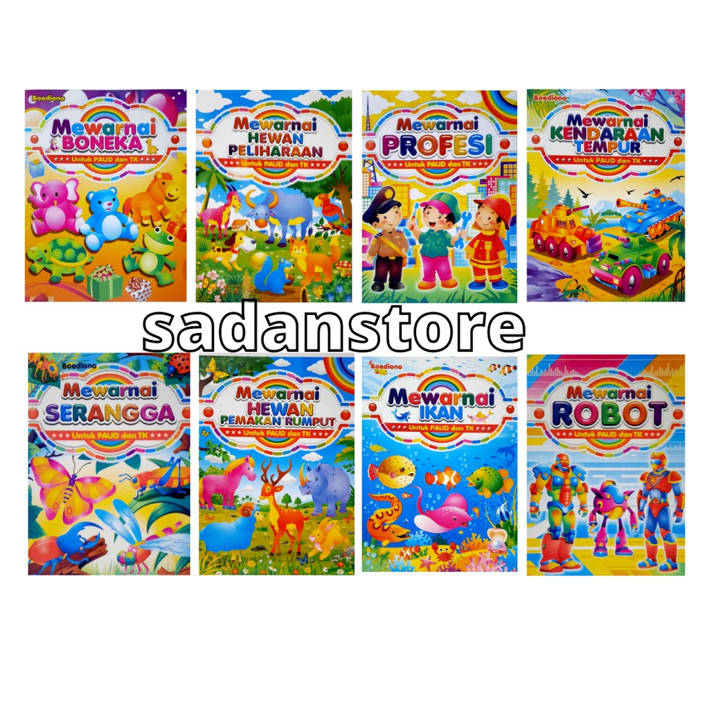 Buku Anak Mewarnai untuk TK dan Paud Ukuran Besar