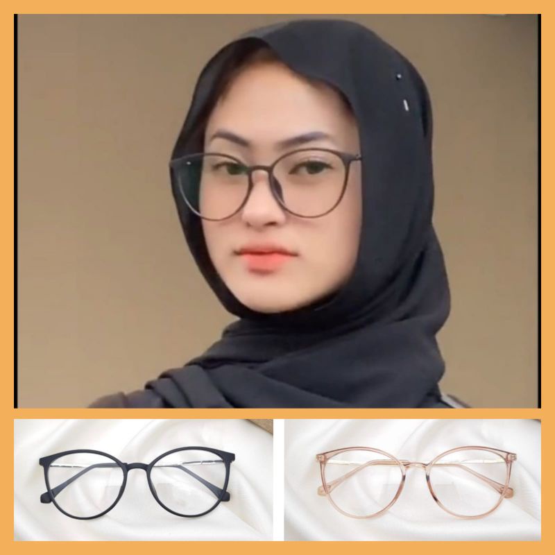 kacamata wanita terlaris cat Eye gratis lensa minus atau normal frame 8146
